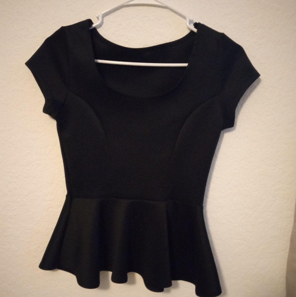 Black Peplum Top
